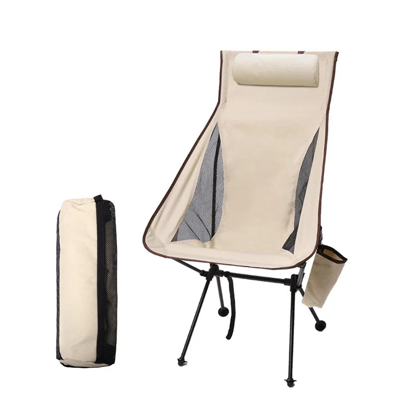 Folding Camping Chair with Headrest Aluminium Alloy Lightweight