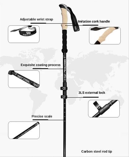 Premium Trekking Poles Set (2PCS) – Telescopic, Shock-Absorbing & Quick Lock