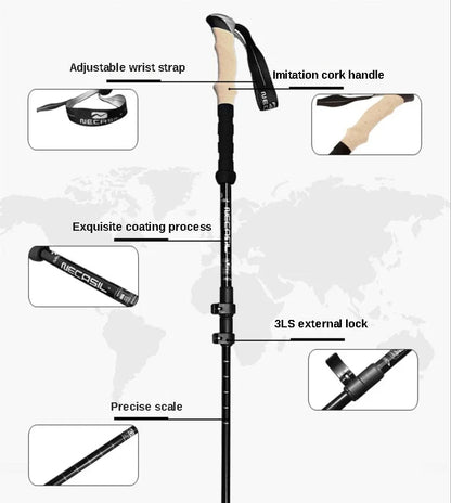 2 PCS Trekking Poles Telescopic Ultralight Adjustable with Quick Lock