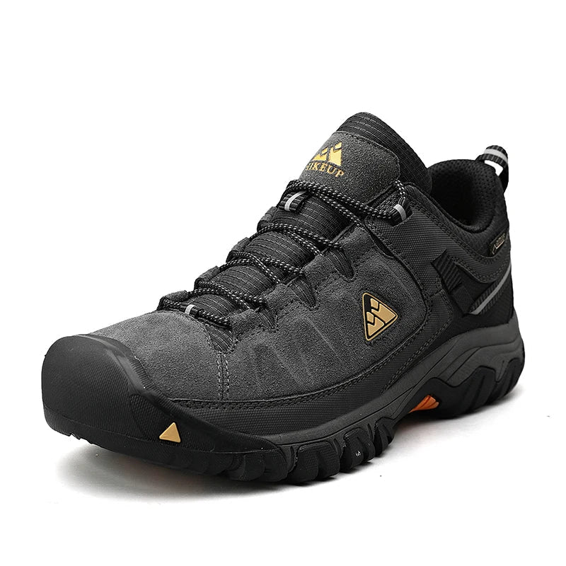 Men’s Leather Hiking Shoes Rubber Sole for Walking and Climbing