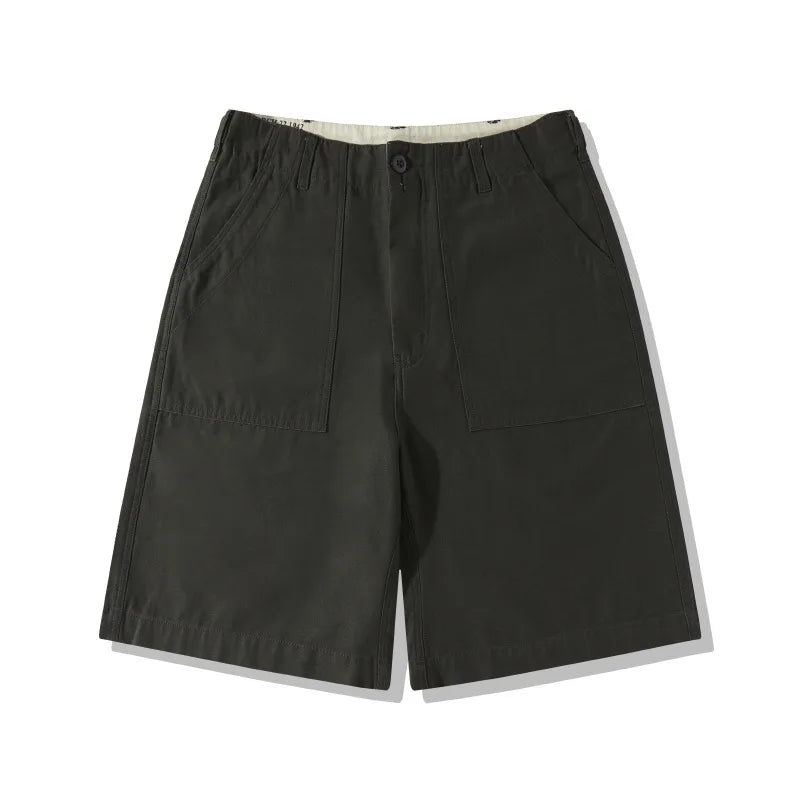Unisex Hiking Workwear Shorts Cotton Twill Loose Fit Multi Pocket