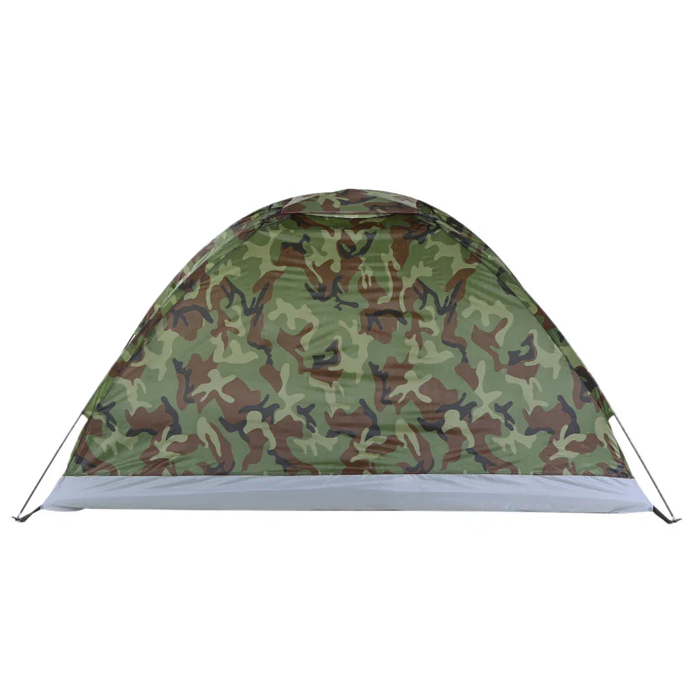 2 Person Single Layer Camping Tent Portable Camouflage for Summer