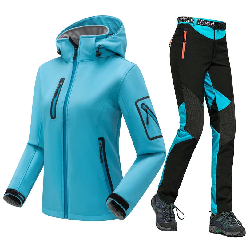 Women’s Winter Softshell Fleece Jacket and Pants Waterproof
