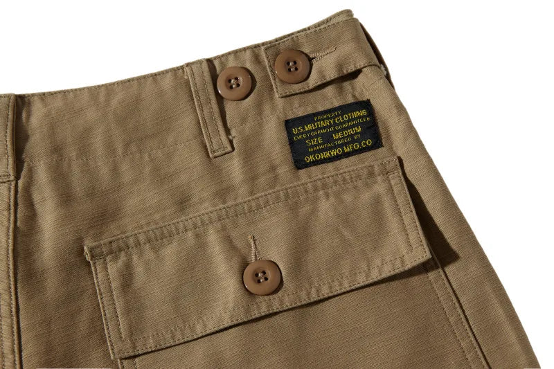 Unisex Hiking Workwear Shorts Cotton Twill Loose Fit Multi Pocket