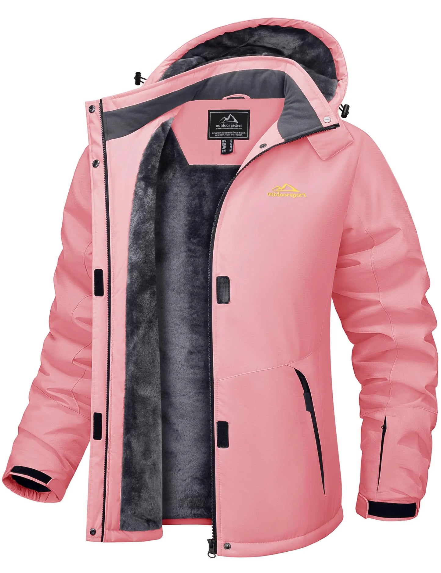 Women’s Winter Parka Waterproof Fleece Lined Hooded With 5 Pockets