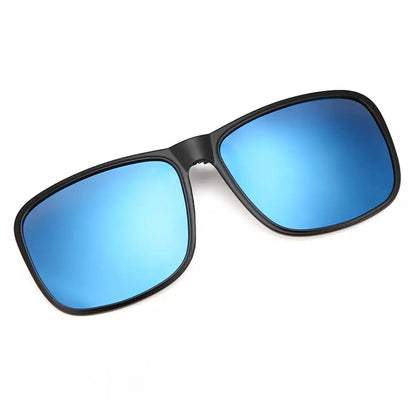 Clip-On Polarized Sunglasses – Flip-Up Square Lenses with Night Vision