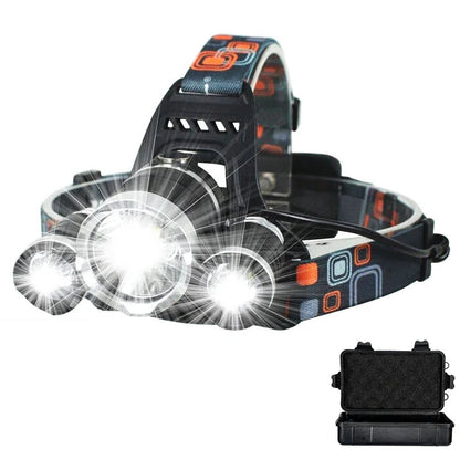 Rechargeable LED Headlamp 90° Adjustable for Camping