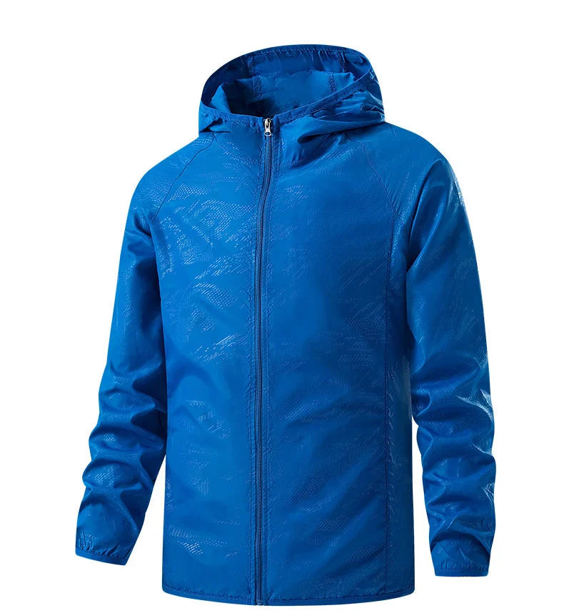Unisex Hiking Rain Jacket Waterproof Windbreaker with Sun Protection