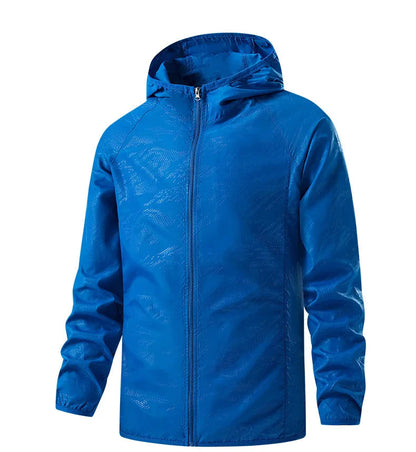 Unisex Hiking Rain Jacket Waterproof Windbreaker with Sun Protection