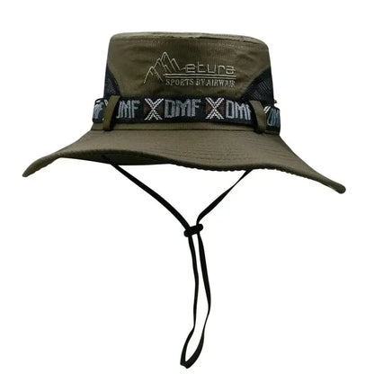 Men’s Wide Brim Bucket Hat - Breathable Anti-UV