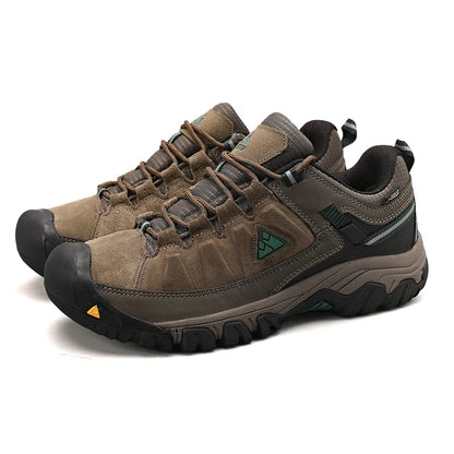 Men’s Leather Hiking Shoes Rubber Sole for Walking and Climbing