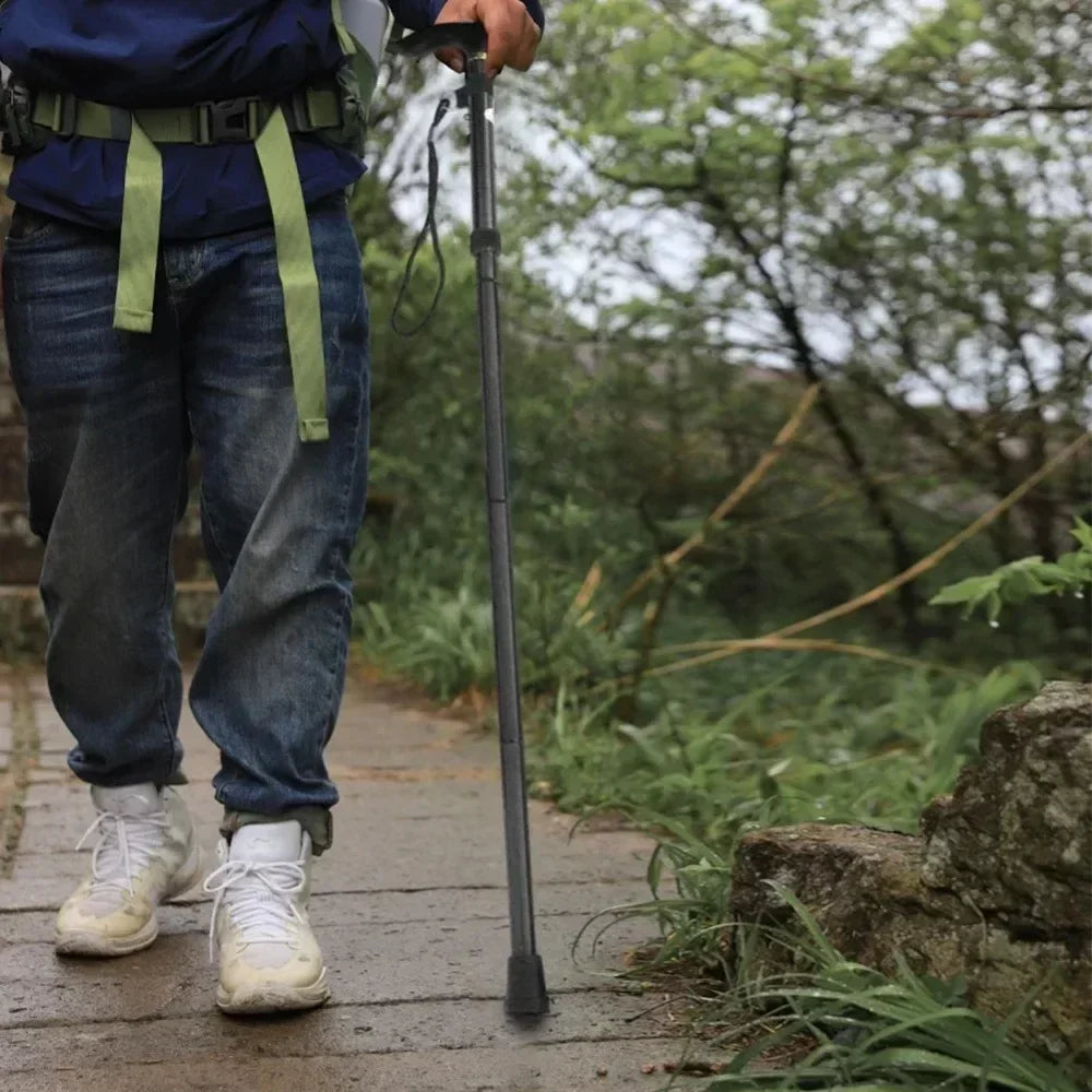 Folding Trekking Pole Aluminum Alloy 4 Section Adjustable Anti Slip
