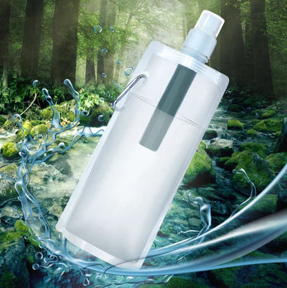 Portable Water Filter Straw Bottle for Camping