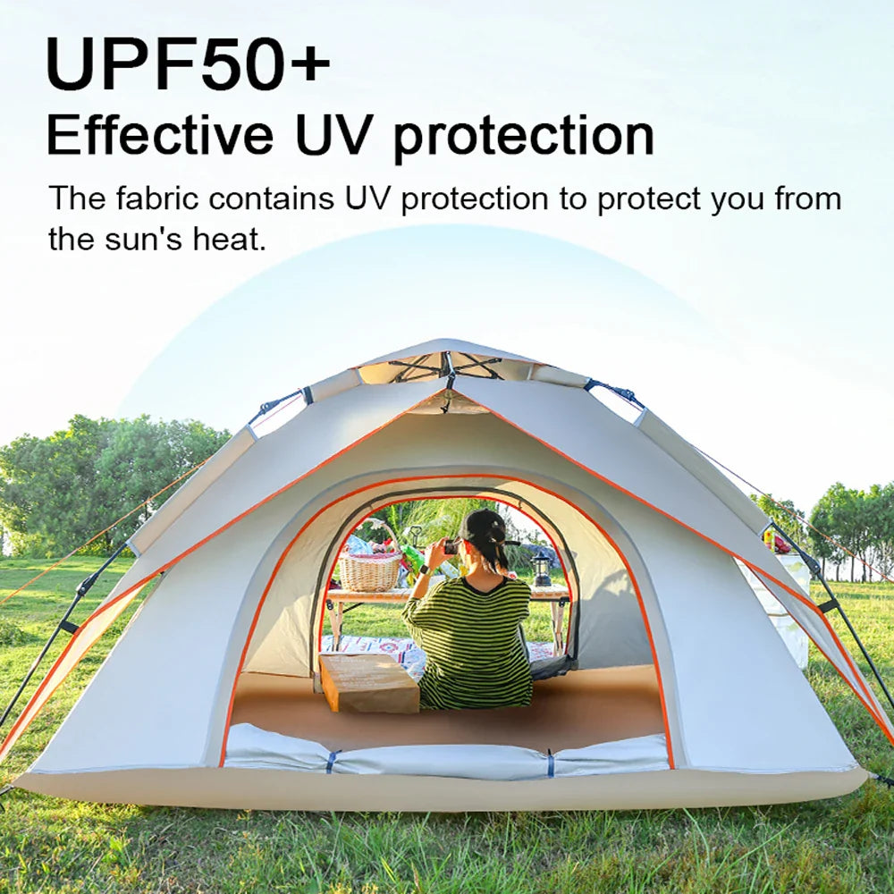 3 to 4 Person Automatic Camping Tent Quick Opening Rainproof
