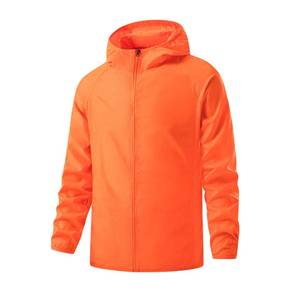 Unisex Hiking Rain Jacket Waterproof Windbreaker with Sun Protection