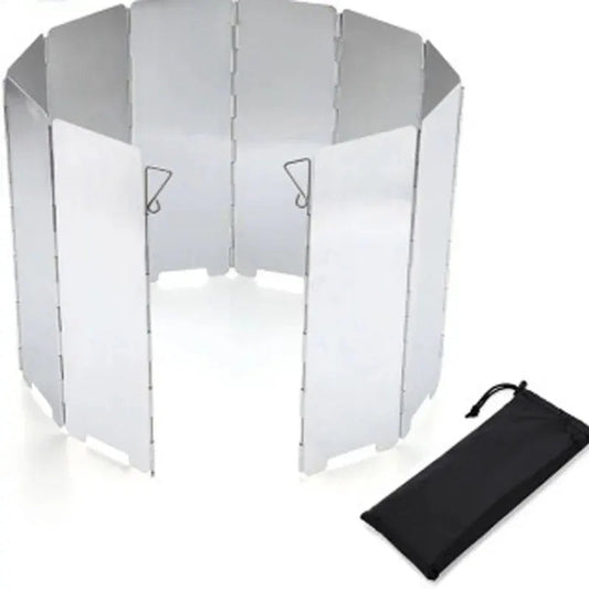 Foldable Stove Windshield 8 or 10 Panel Aluminum Screen