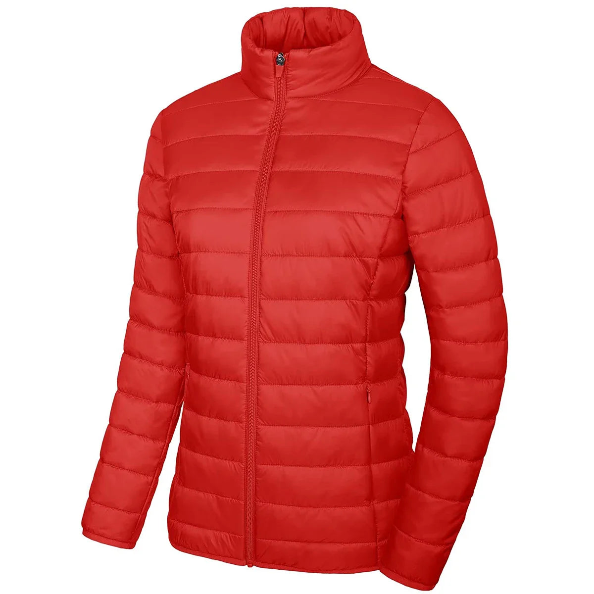 Women’s Lightweight Quilted Puffer Jacket Winter Zip Up Stand Collar