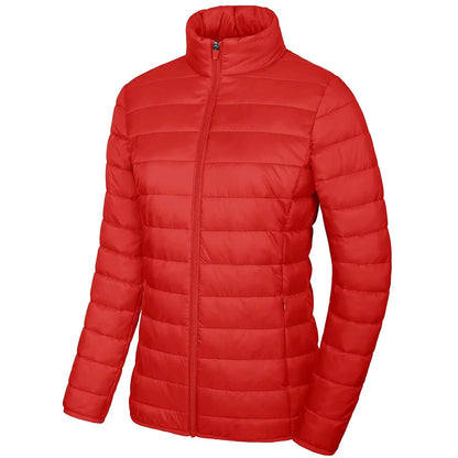 Women’s Lightweight Quilted Puffer Jacket Winter Zip Up Stand Collar