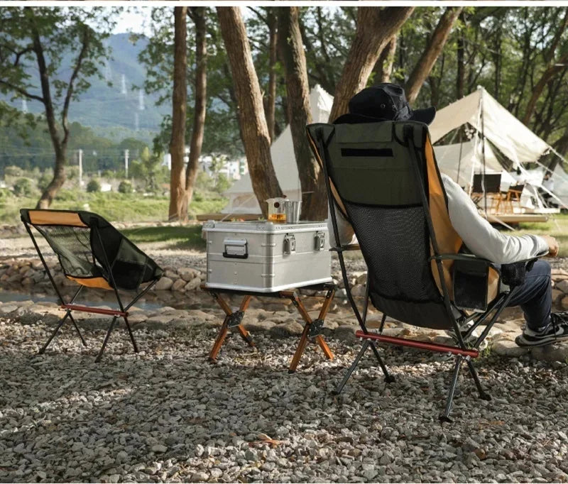 Ultralight Aluminum Moon Camping Chair Portable Folding