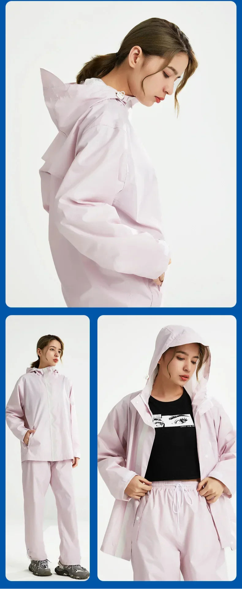 Adult Reflective Rain Suit Waterproof Jacket and Pants