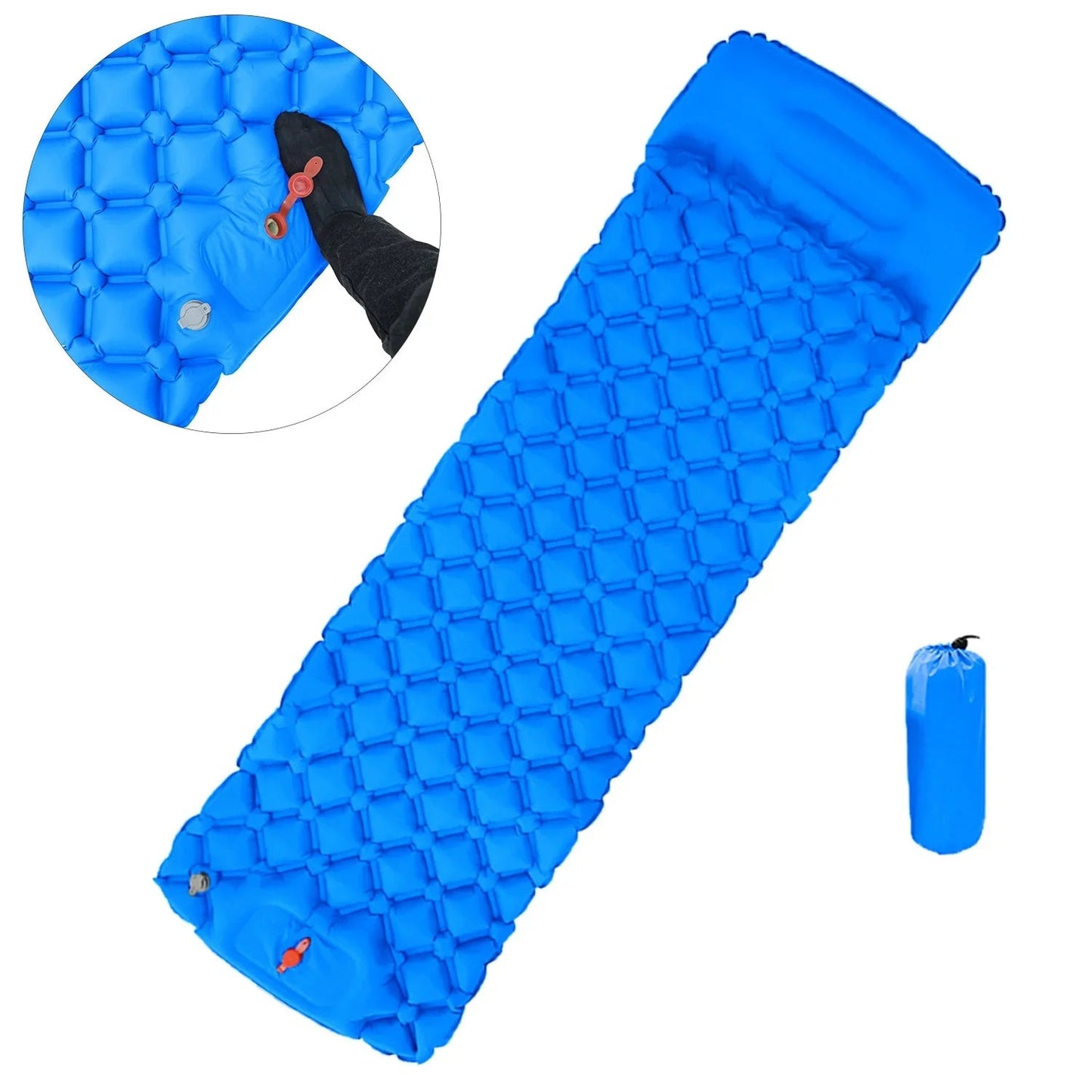 Ultralight Air Mattress 1 Person Moisture-Proof Built In Pump with Pillow
