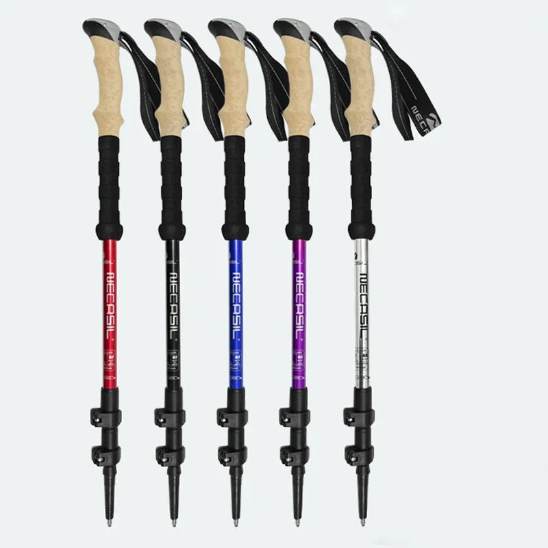 2 PCS Trekking Poles Telescopic Ultralight Adjustable with Quick Lock