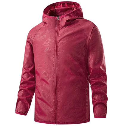 Unisex Hiking Rain Jacket Waterproof Windbreaker with Sun Protection