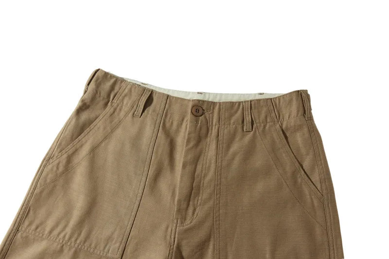 Unisex Hiking Workwear Shorts Cotton Twill Loose Fit Multi Pocket