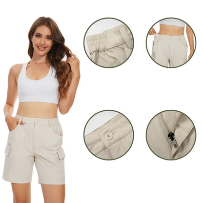 Women’s Hiking Shorts Quick Dry Waterproof Ripstop with Zipper Pockets