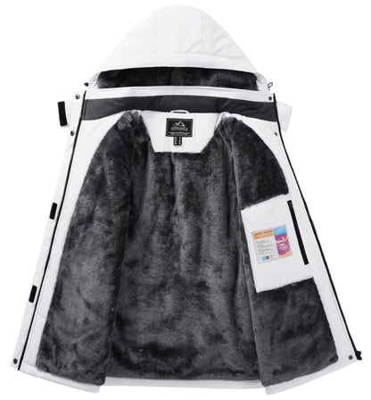 Women’s Winter Parka Waterproof Fleece Lined Hooded With 5 Pockets