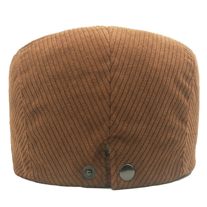 Unisex Corduroy Flat Cap – Retro Outdoor Hat for Everyday Use