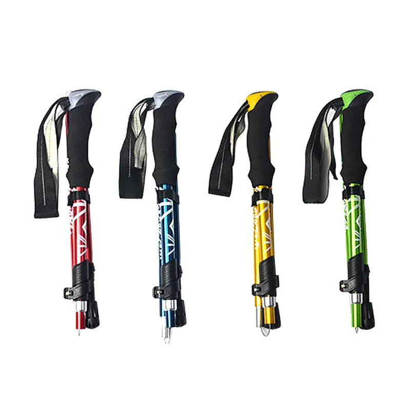 5 Section Telescopic Trekking Pole Folding Portable with Carry Bag