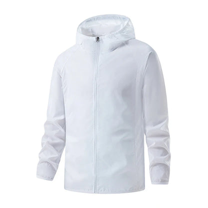Unisex Hiking Rain Jacket Waterproof Windbreaker with Sun Protection