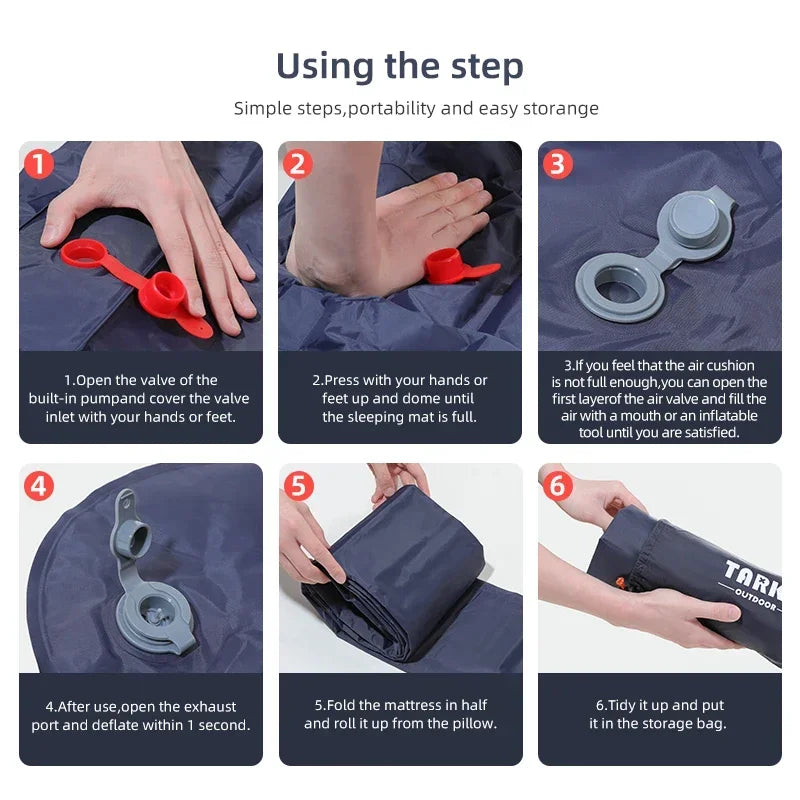 Self-Inflating Camping Sleeping Pad with Pillow
