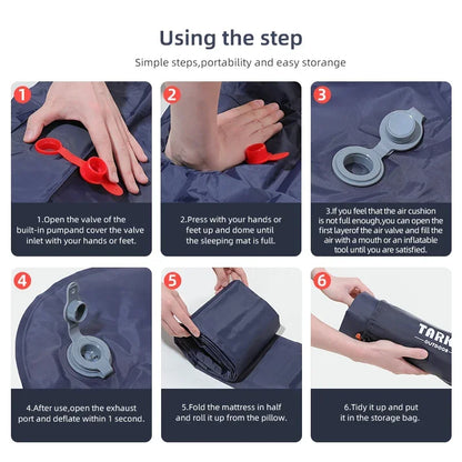 Self-Inflating Camping Sleeping Pad with Pillow