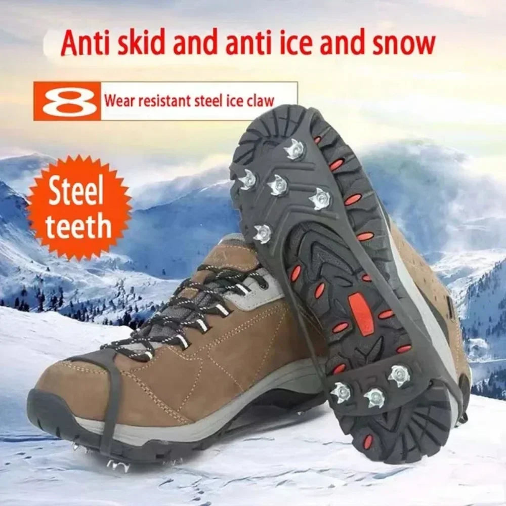 8 Teeth Ice Gripper Spikes for Shoes Winter Anti Slip Crampons