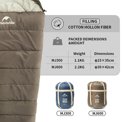Mummy Camping Sleeping Bag Cotton Lightweight for Winter