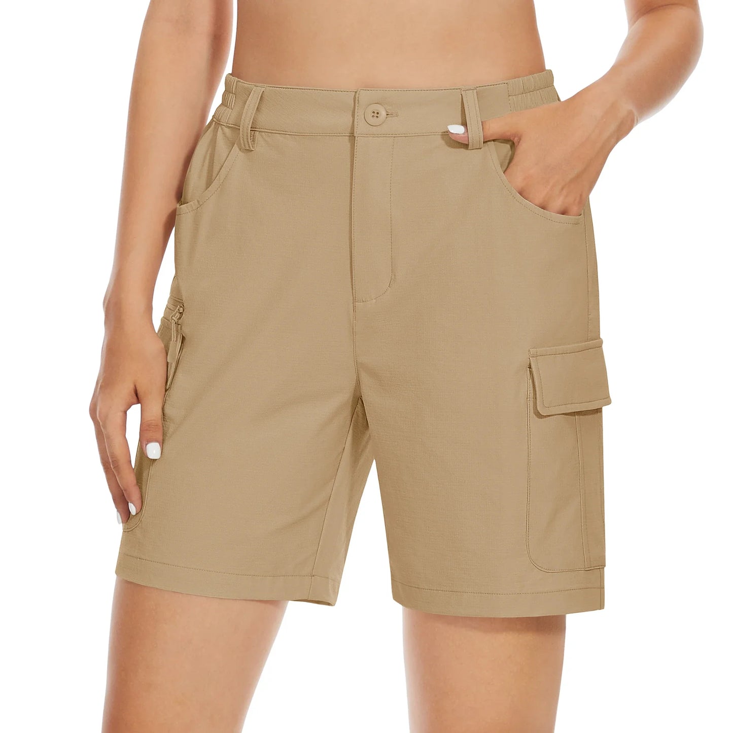 Women’s Hiking Shorts Quick Dry Waterproof Ripstop with Zipper Pockets