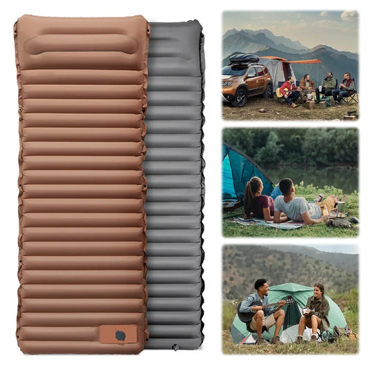 10 cm Self-Inflating Sleeping Mat Ultralight Waterproof Foot Pump and Pillow