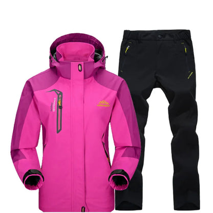 Women’s Waterproof Windproof Hiking Jacket and Pants Set