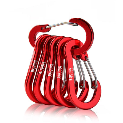 6 Pack Aluminum Carabiner Keychain Snap Clip Lock