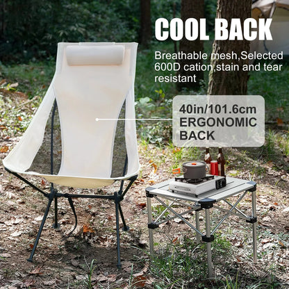 Folding Camping Chair with Headrest Aluminium Alloy Lightweight