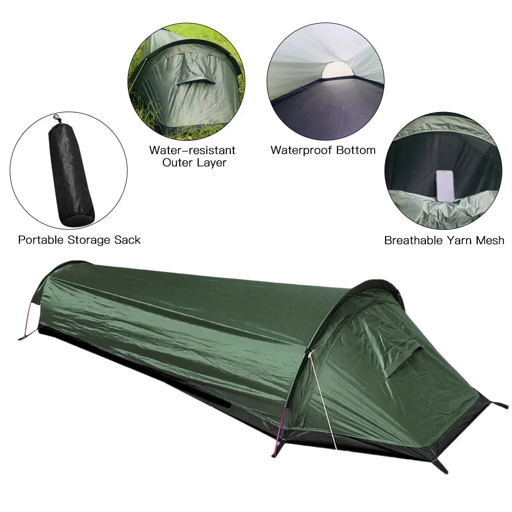 1 Person Backpacking Tent Waterproof Lightweight for Hiking and Camping