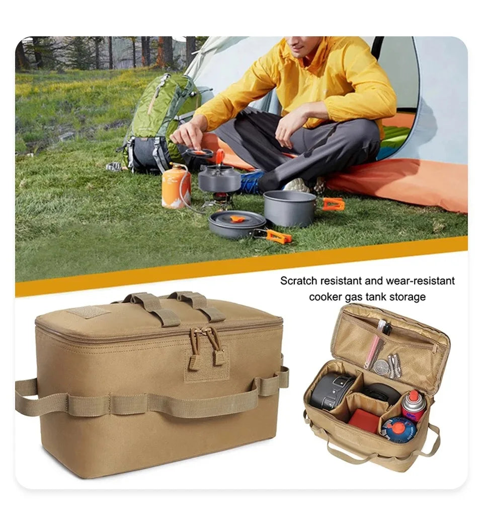 Camping Gas Canister Storage Bag Large Capacity with Tool Pockets