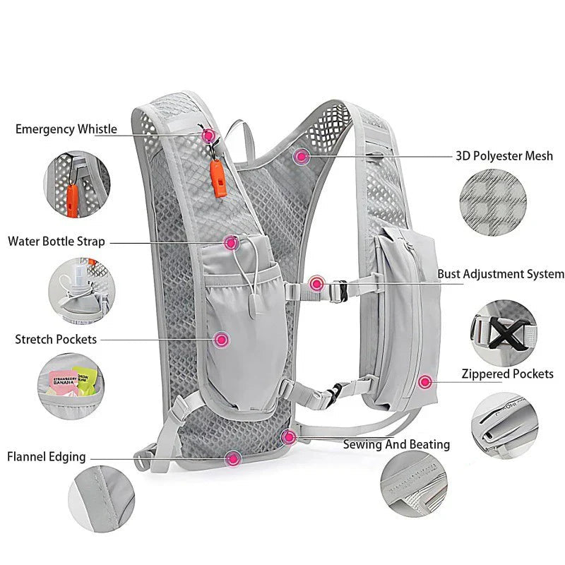 Breathable Hydration Vest Backpack with Water Bag for Hiking