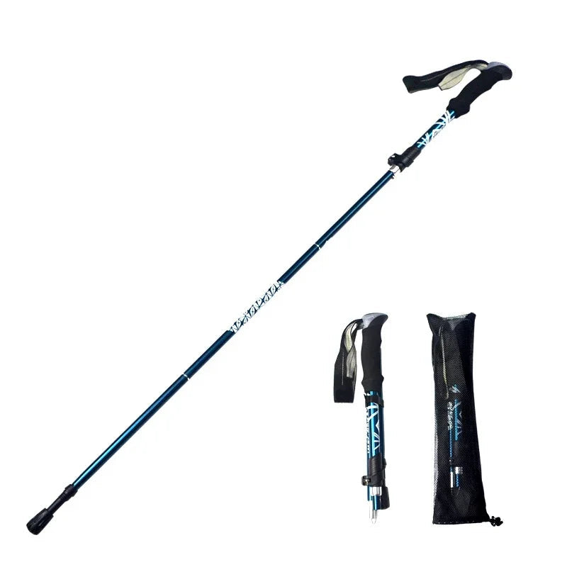 Telescopic Trekking Pole 5 Section Folding Portable with Carry Bag