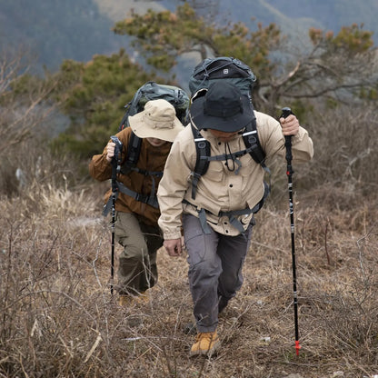 1 or 2 PCS Carbon Fiber Folding Trekking Poles Telescopic Lightweight