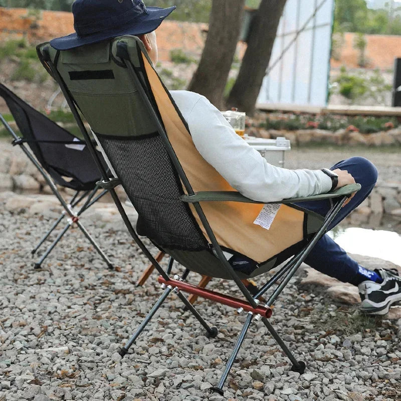 Ultralight Aluminum Moon Camping Chair Portable Folding