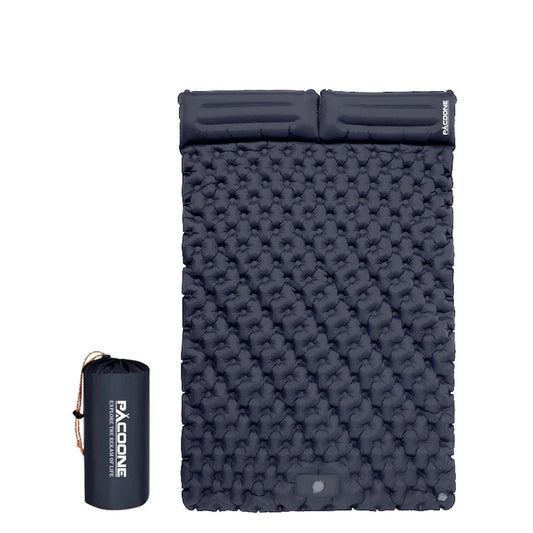 Double Camping Air Mat – Inflatable Pad with Pillows