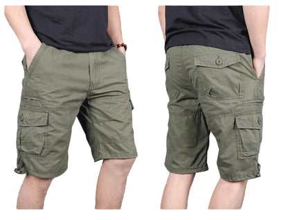 Men’s Cotton Cargo Shorts Knee Length Summer Up to 6XL